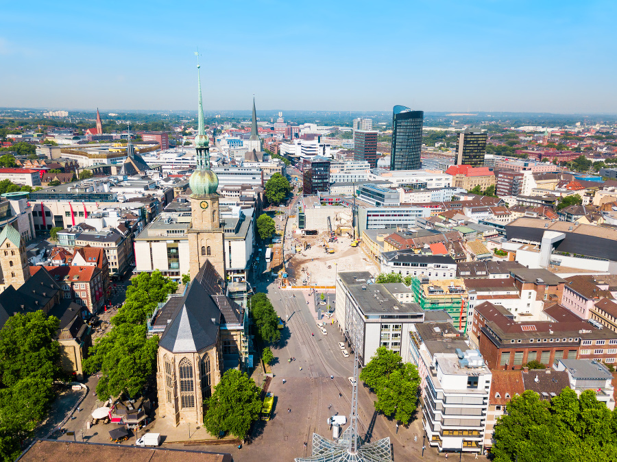 Dortmund city centre aerial