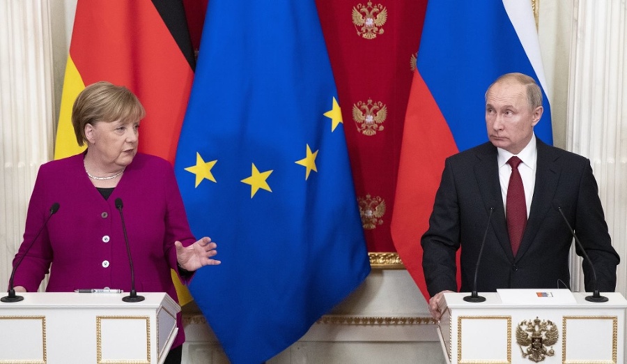 Vladimir Putin a Angela
