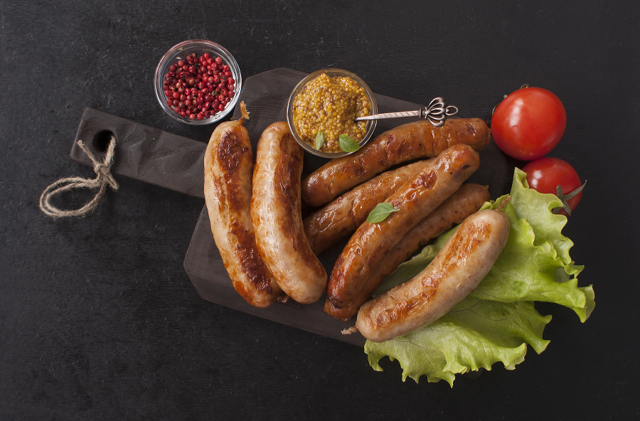 Assorted grilled delicious sausages