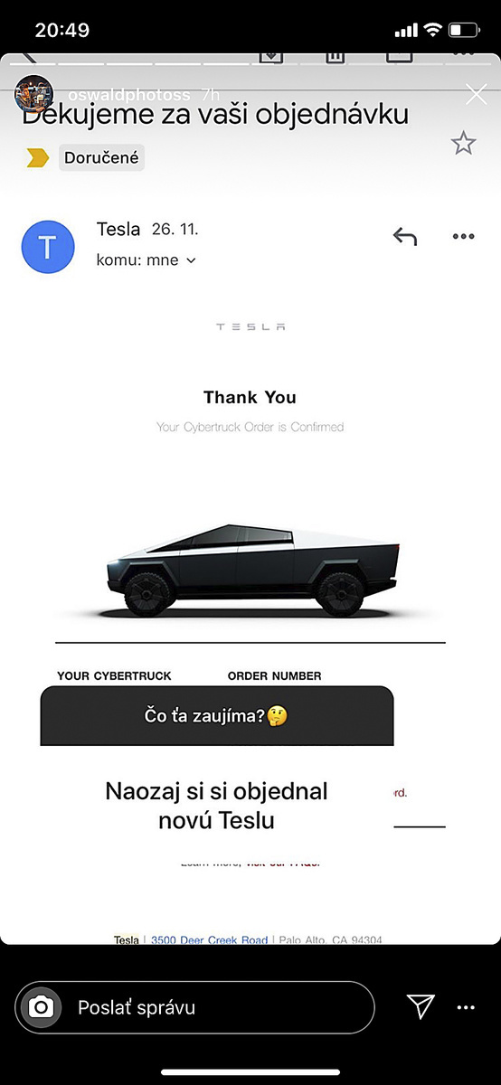 Herec sa novým úlovkom pochválil na internete. Auto sa však ešte nevyrába.
