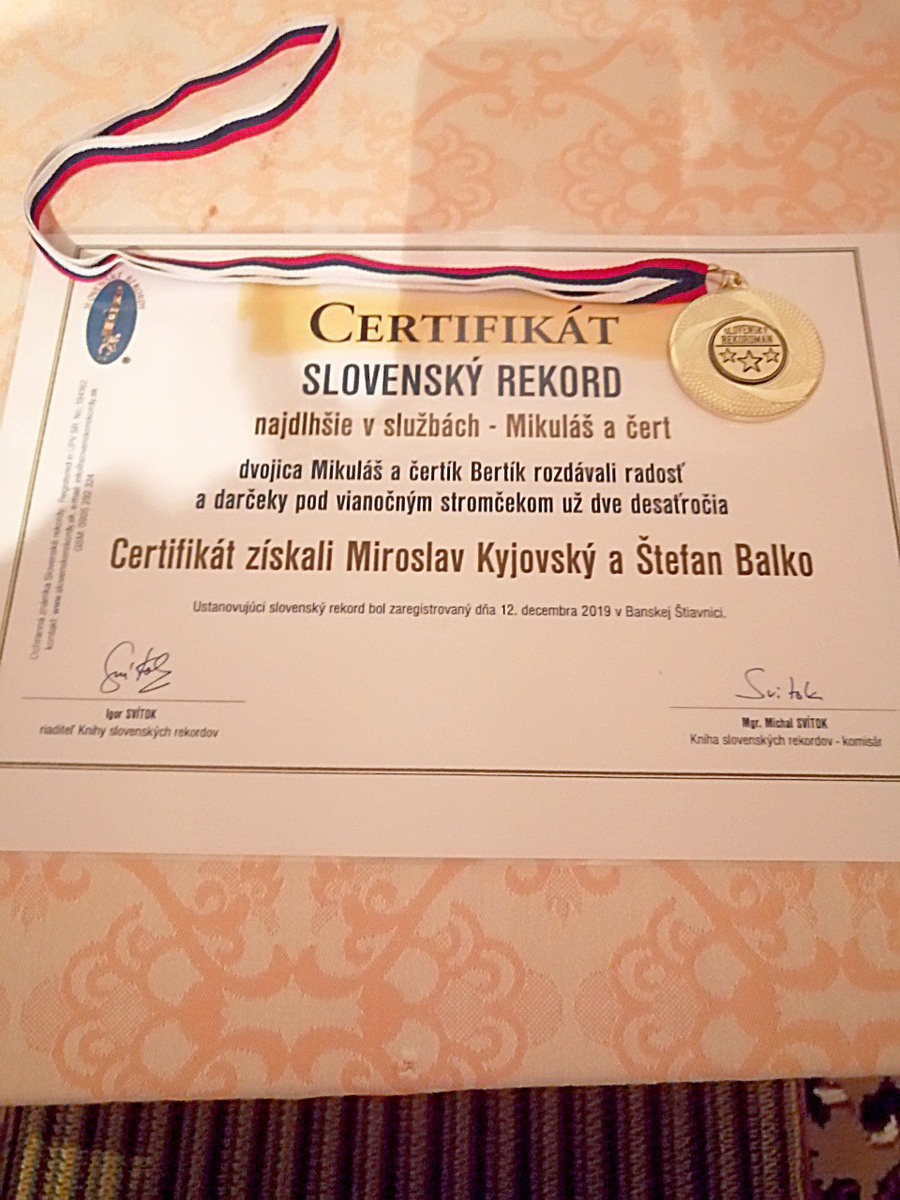 Certifikát Miroslava Kyjovského