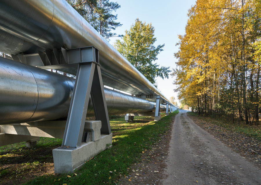 Industrial pipelines on pipe-bridge