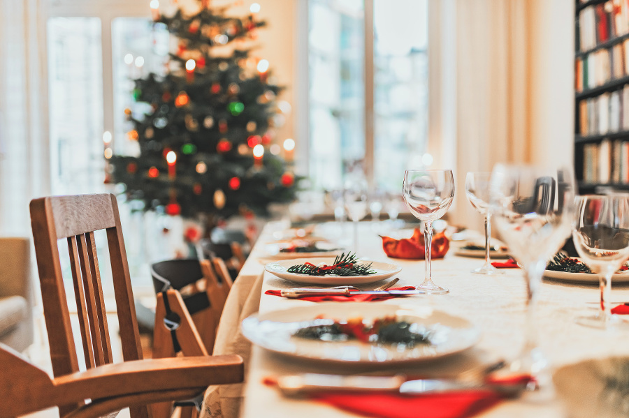 festive decorated christmas dining