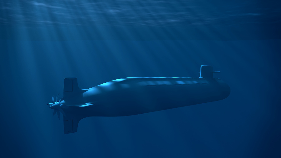 Nuclear submarine under the