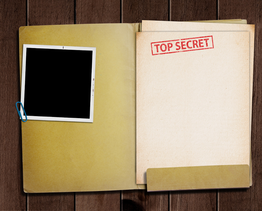 folder with TOP SECRET