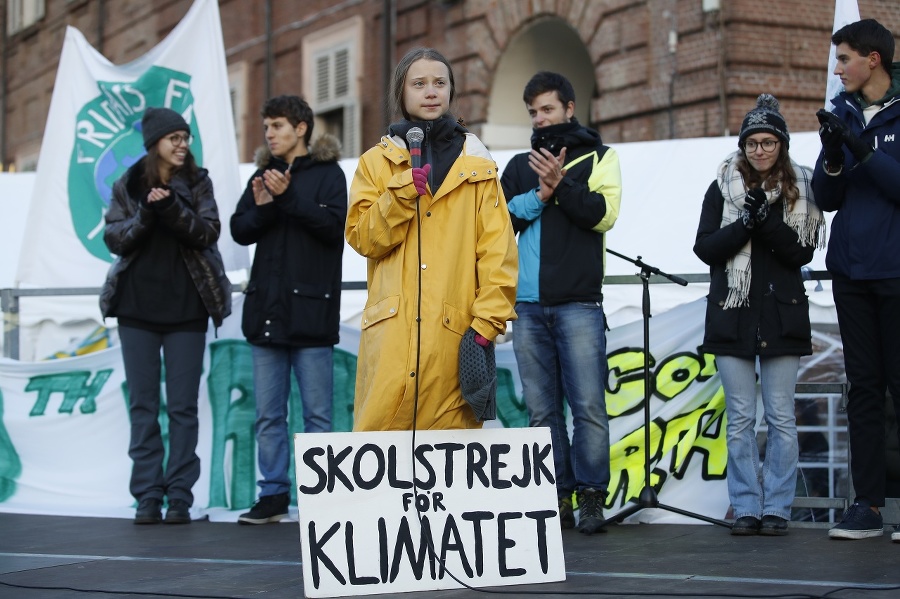 Greta Thunberg na protestoch