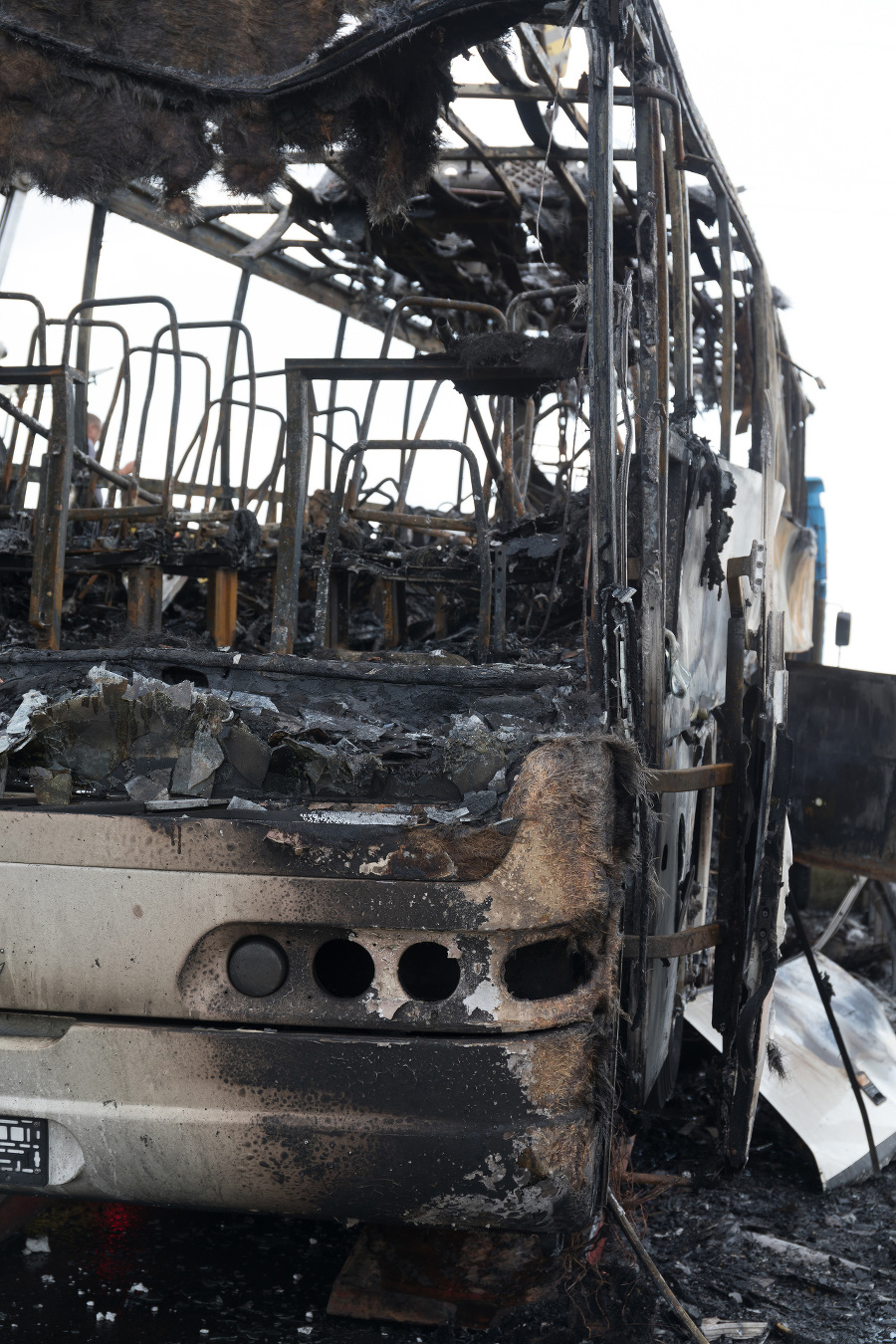 Burned Coach Bus Vehicle