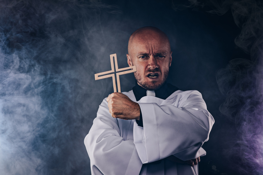 Catholic priest exorcist in