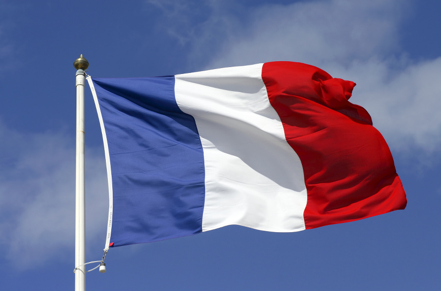 French flag blowing in