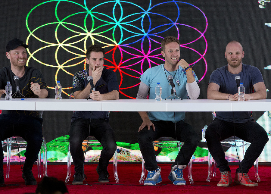 Kapela Coldplay na archívnej snímke z roku 2016