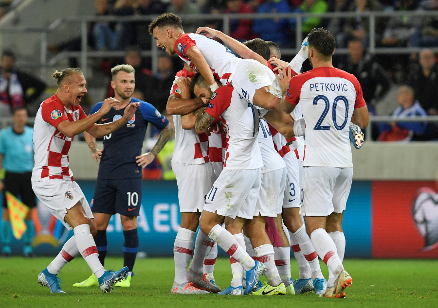 Chorvátska radosť po góle.