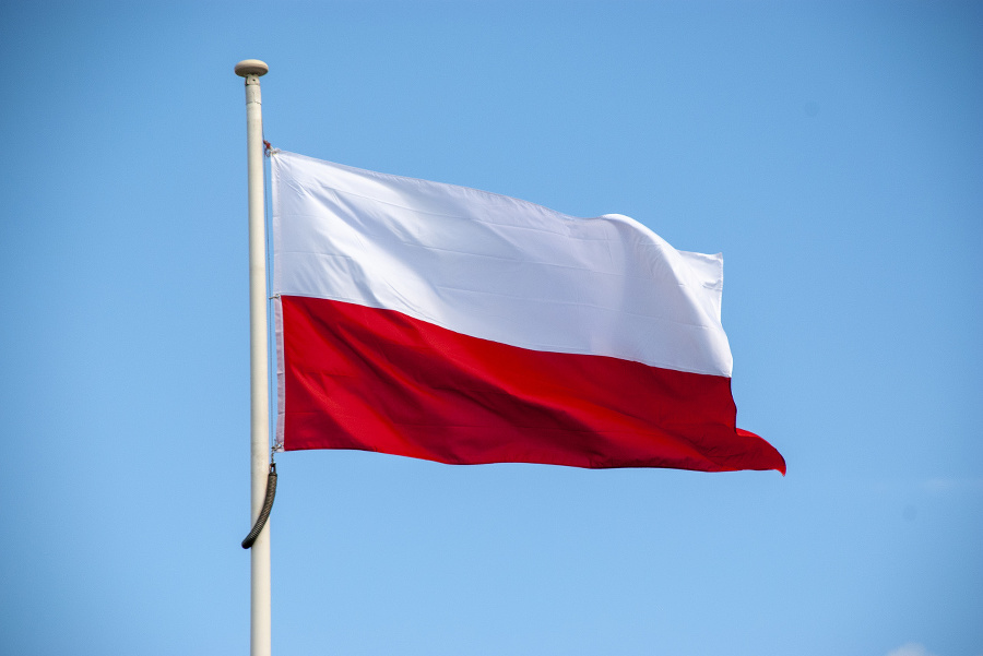 Flag of poland on