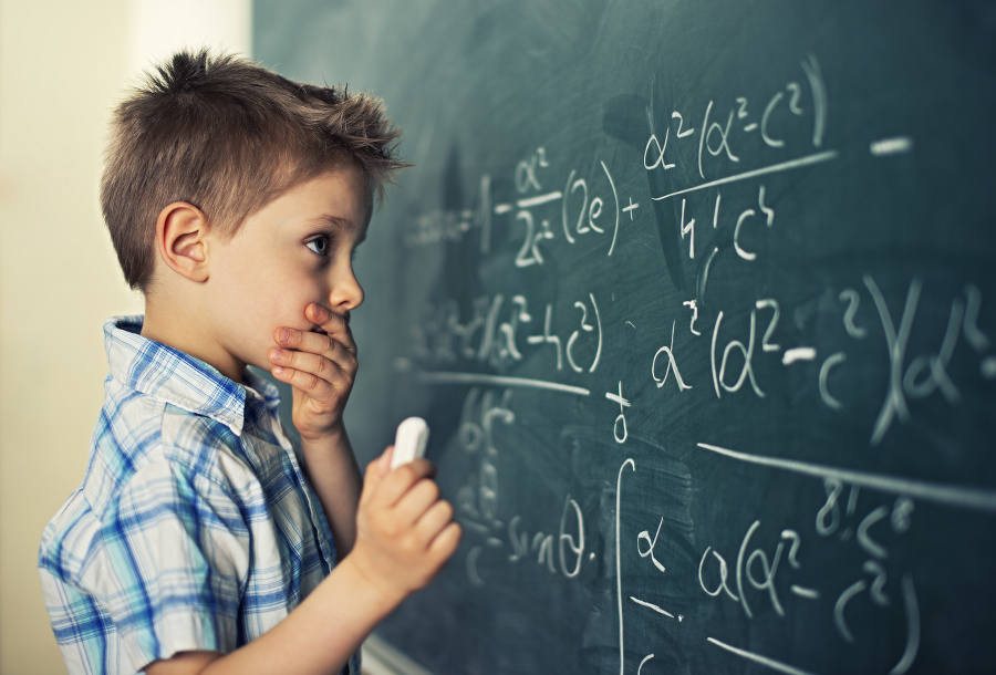 Little boy in math