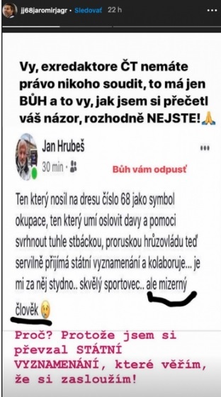 Jágrova komunikácia s exredaktorom