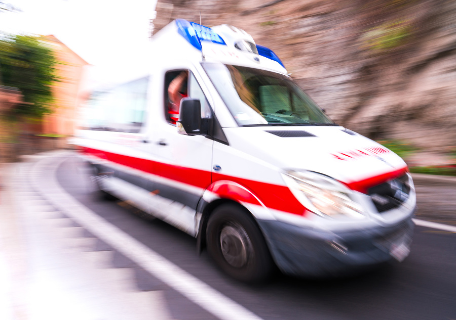 Motion blur ambulance in