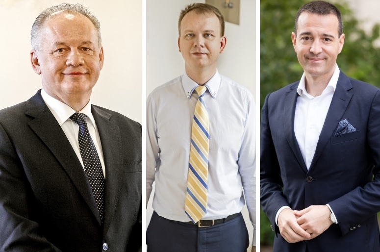 Zľava Andrej Kiska, Miroslav Beblavý a Tomáš Drucker.
