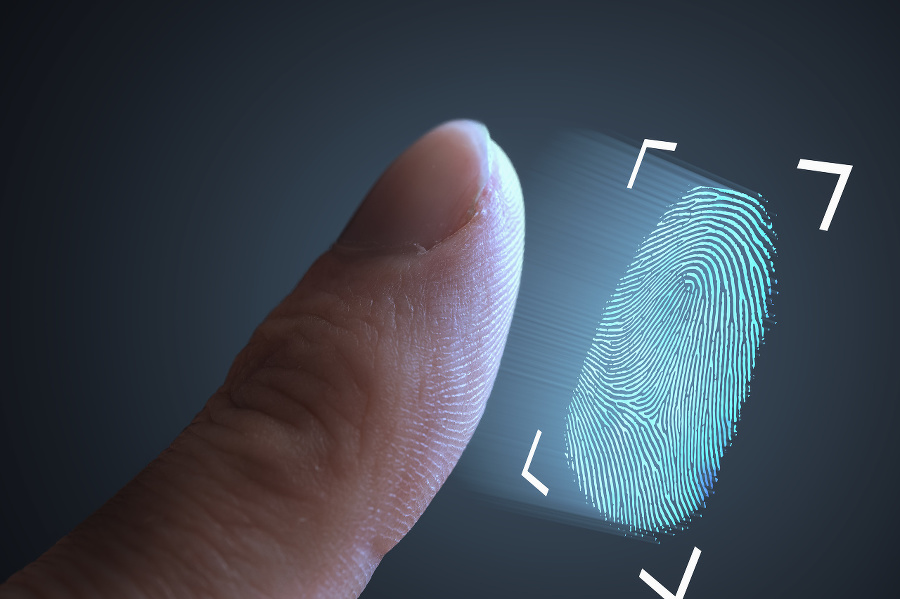 Fingerprint scanning from finger.
