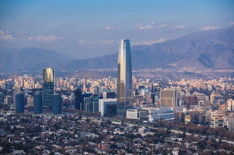 Financial district in Santiago,