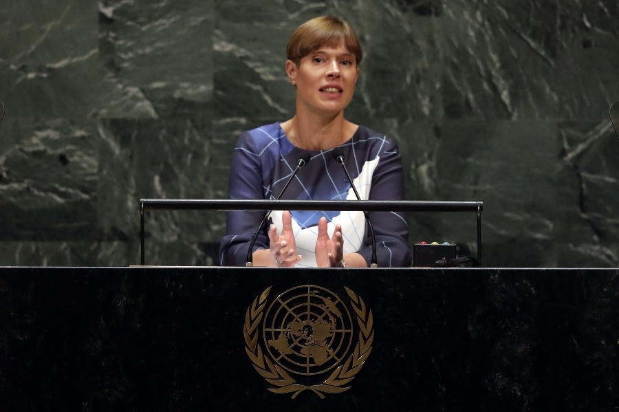 Kersti Kaljulaidová počas prejavu