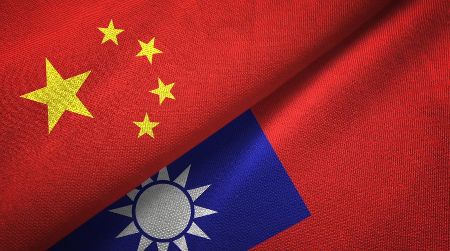 Taiwan and China flags