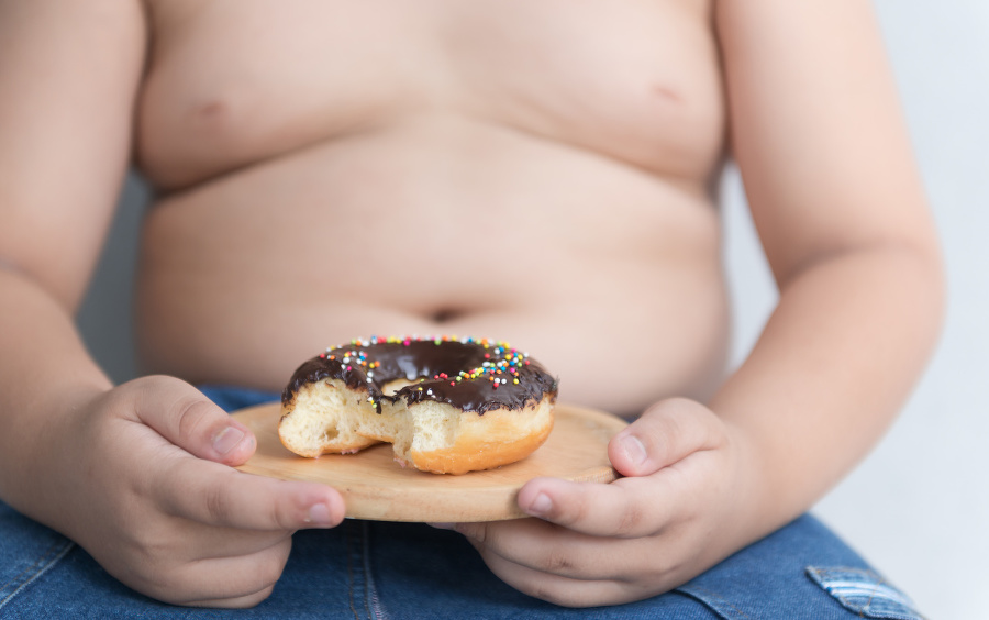donut in hand obese