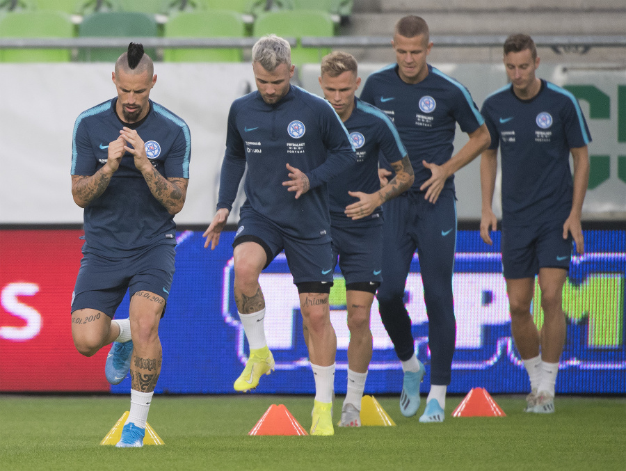 Tréning slovenských futbalistov pre