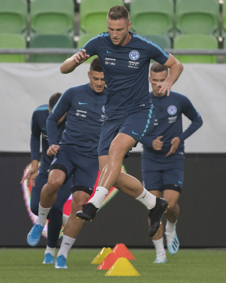 Tréning slovenských futbalistov pre