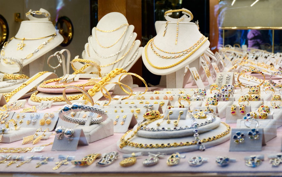 Jewellery market display, expensive