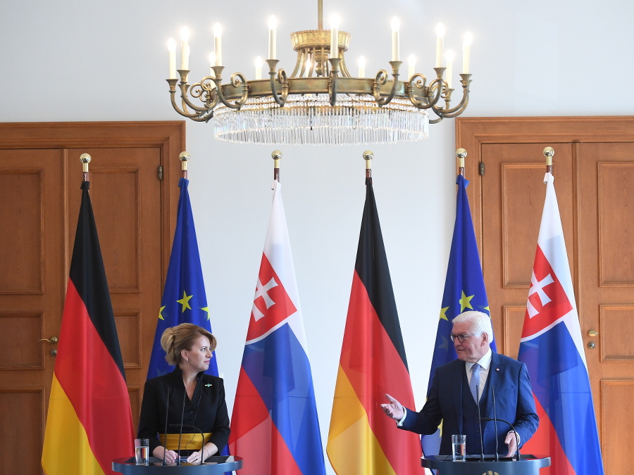 Slovenská prezidentka Zuzana Čaputová a nemecký prezident Frank-Walter Steinmeier.