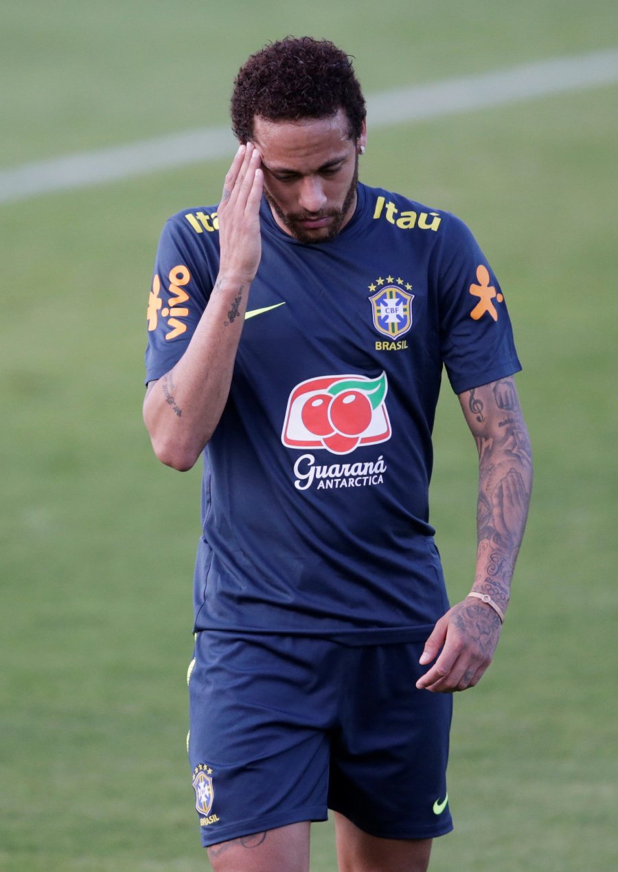 Brazílčan Neymar na tréningu.