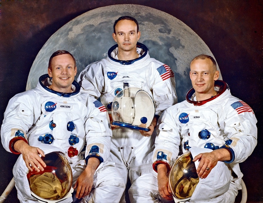 Zľava doprava: Armstrong, Collins