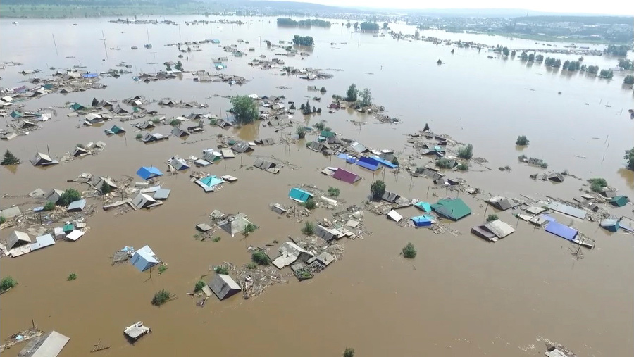Záplavy v Irkutsku si