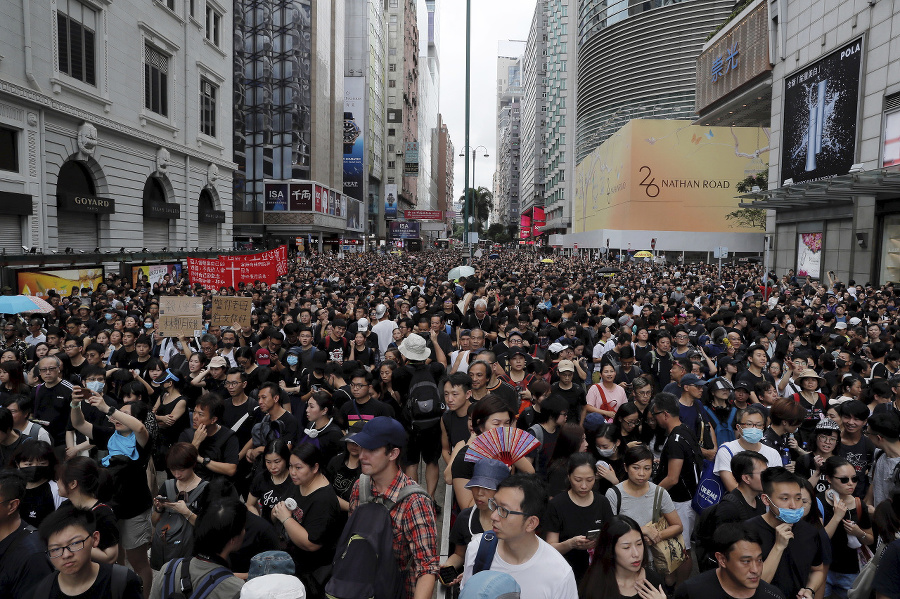 Protest v Hongkongu.