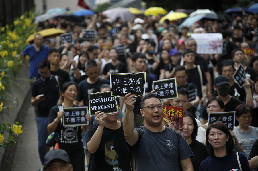 Protest v Hongkongu.