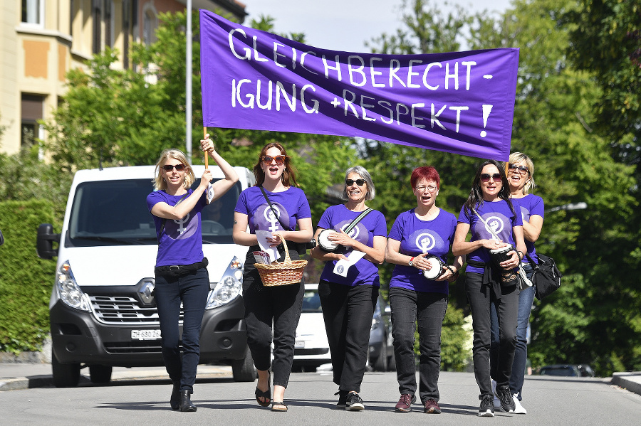 Protest žien vo Švajčiarsku.