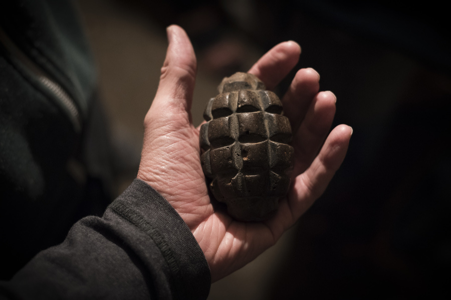 An old, defused grenade