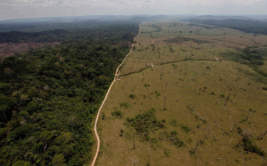 Odlesnené územie neďaleko brazílskeho