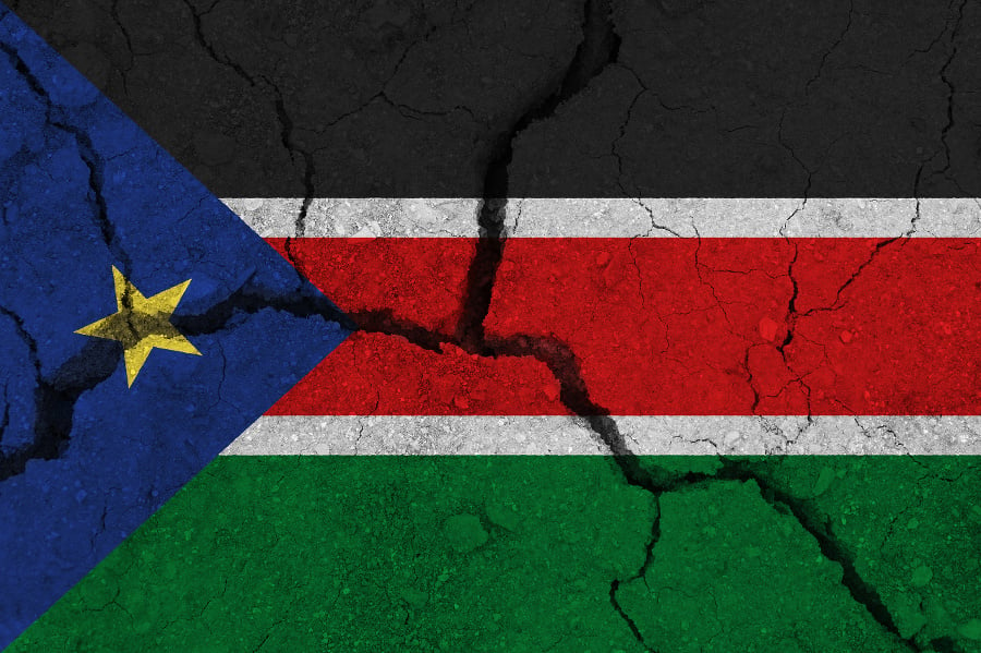 South Sudan flag on