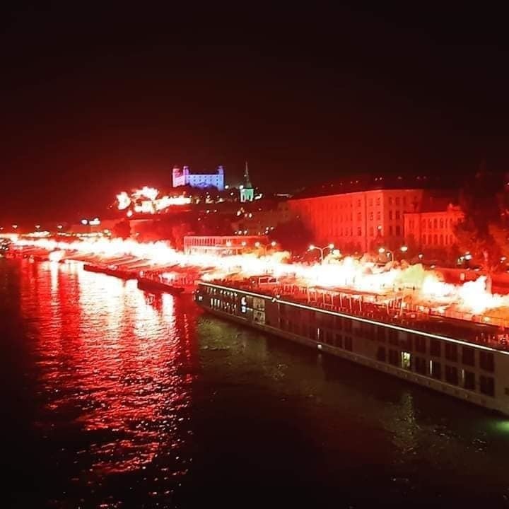 Fanúšikovia Slovanu Bratislava oslavovali