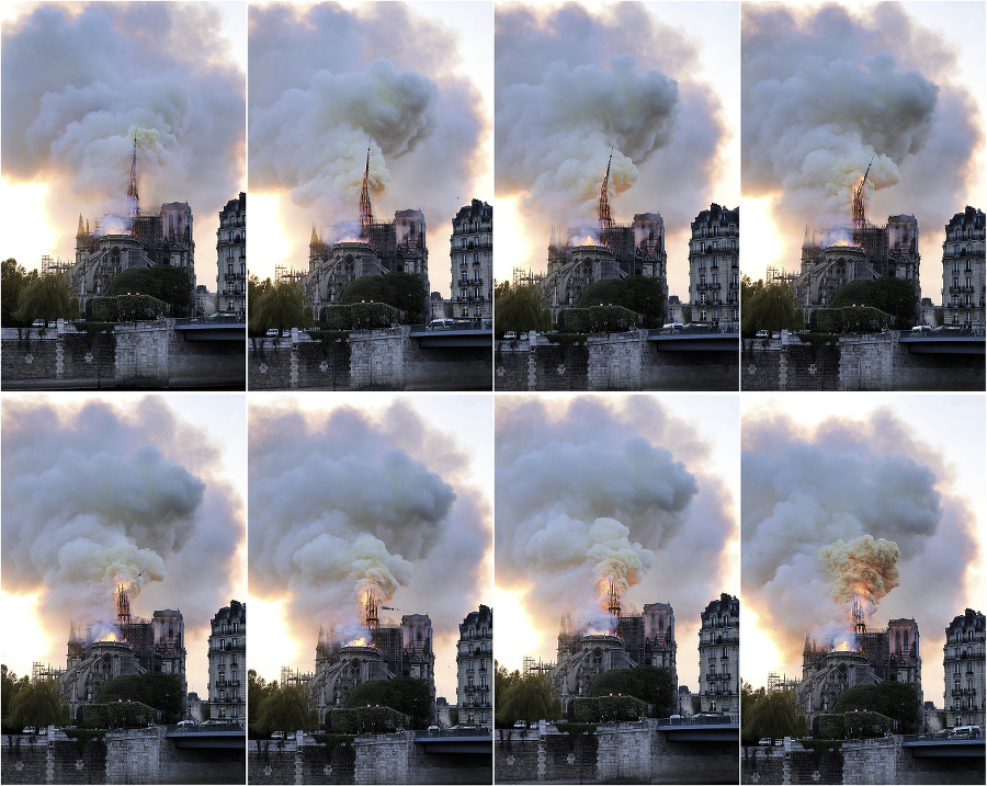 Požiar Notre-Dame a zrútenie