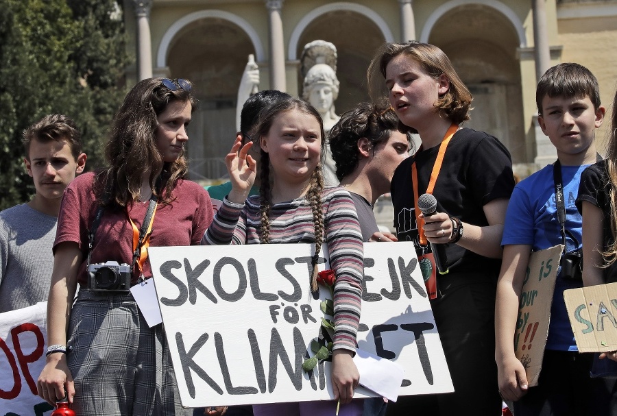 Protest viedla mladá Švédka.