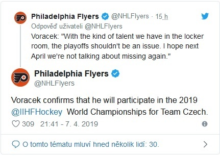 Philadelphia Flyers potvrdila účasť