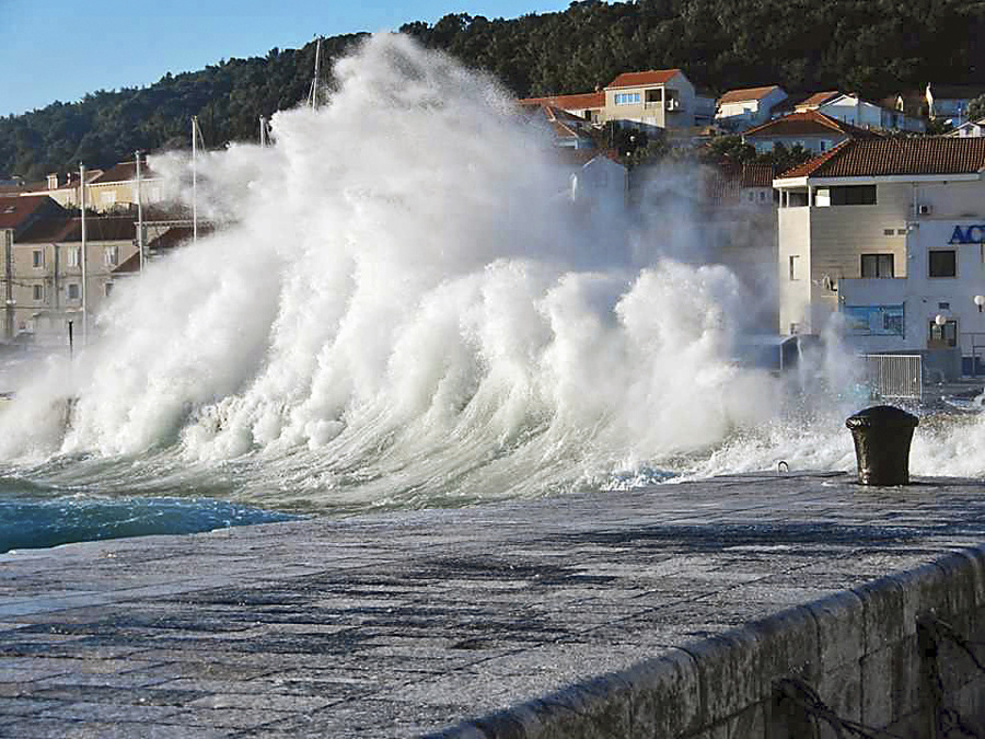 Na ostrove Korčula vietor