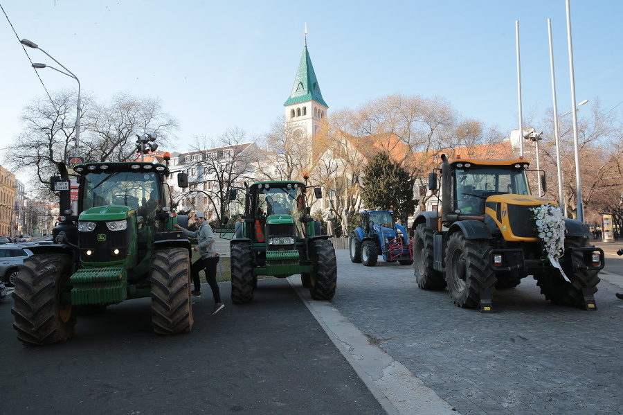 Protest farmárov v Bratislave.