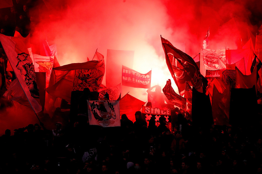 Fanúšikovia Ajaxu Amsterdam. 