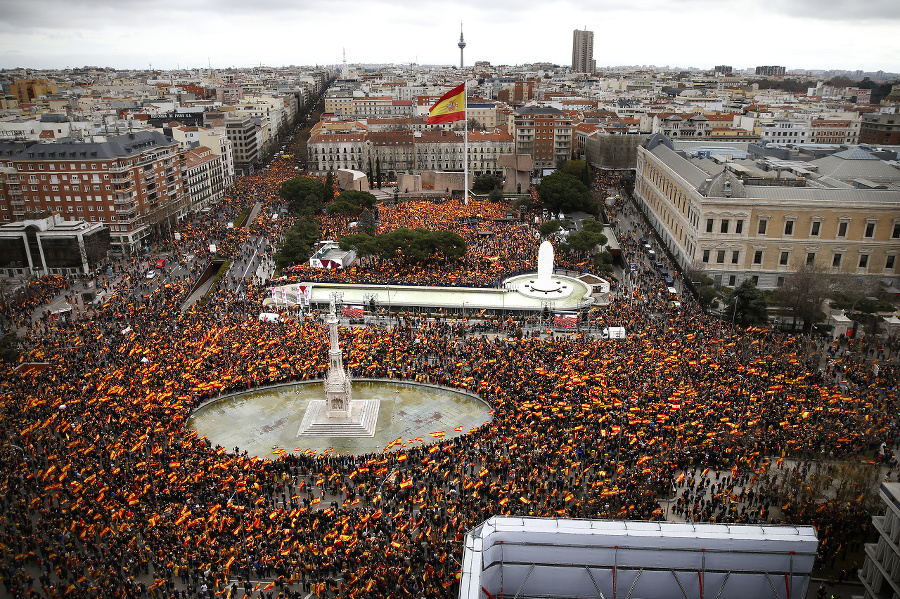 Protivládna demonštrácia v Madride.