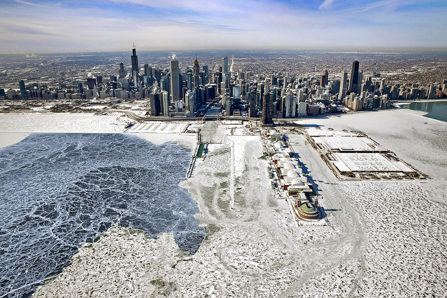 Ľadové kráľovstvo v Chicagu.