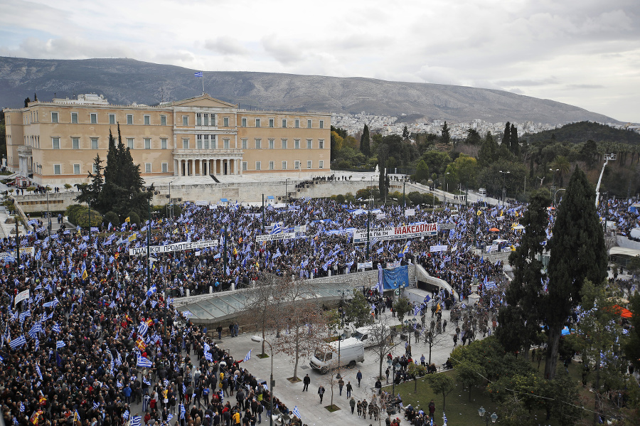 Protesty v Aténach.