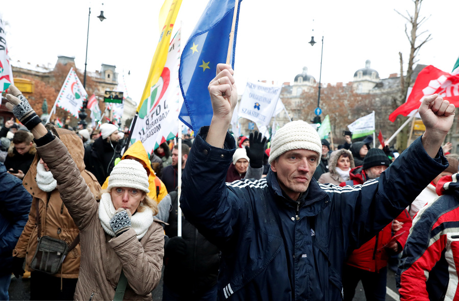 Maďarskí odborári protestovali proti