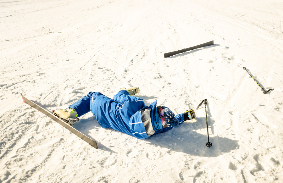 Professional skier after crash
